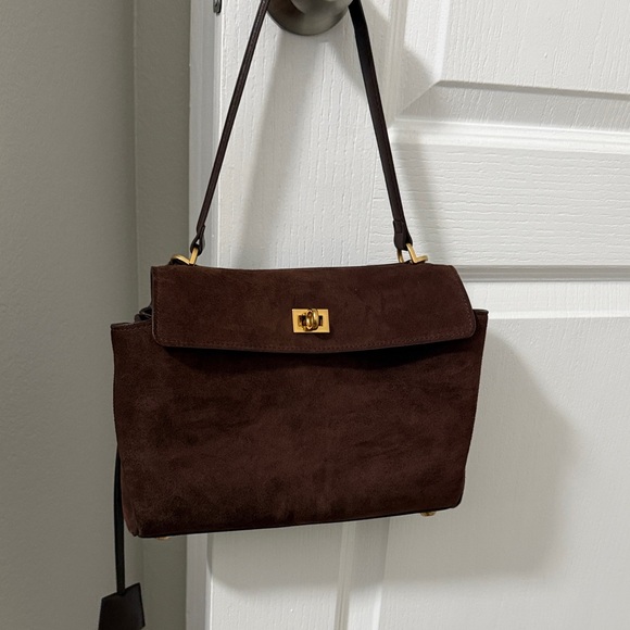 Handbags - Elegant Brown Suede Women's Bag